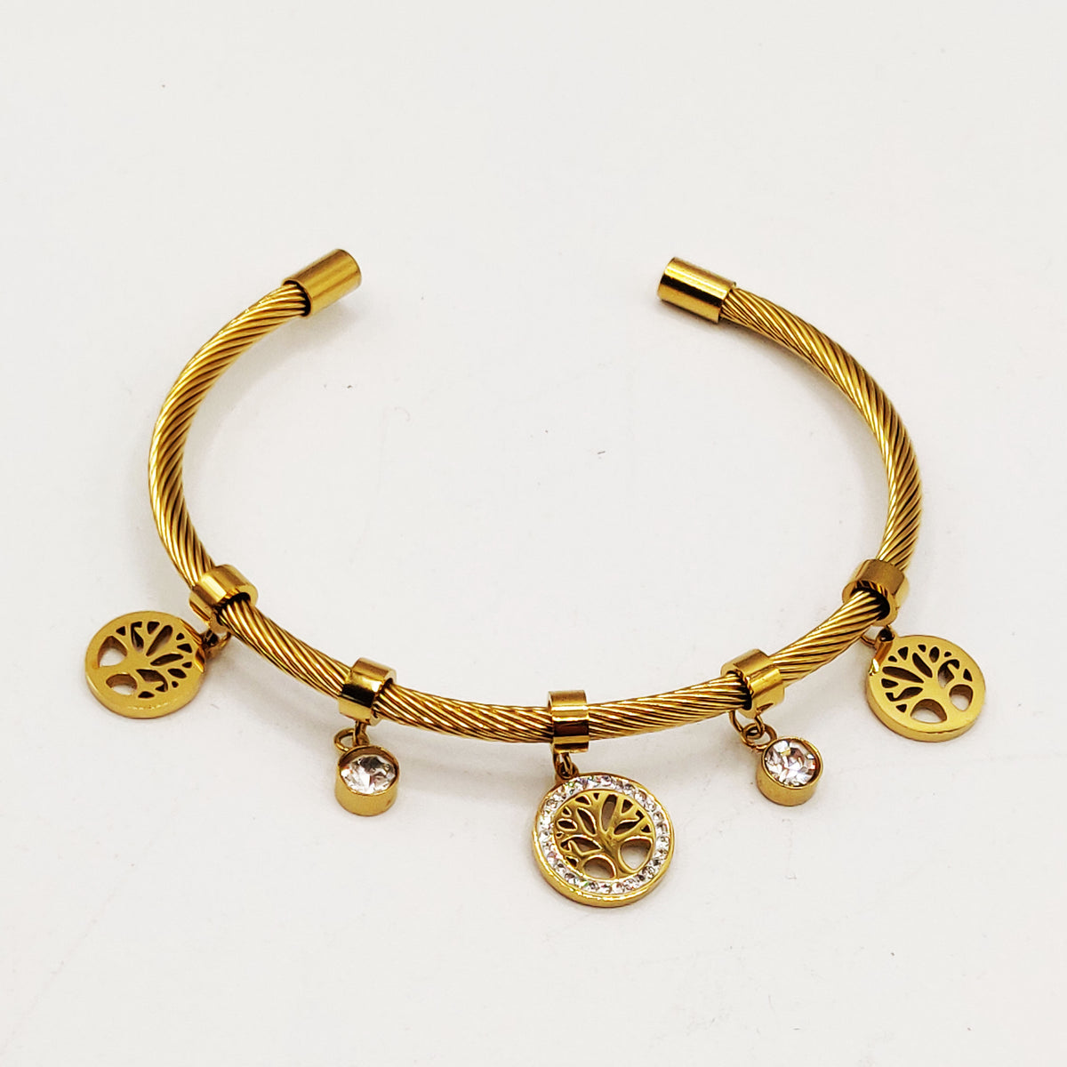 Bracelet Rigide Ouvert Pendentifs Eden Luxe