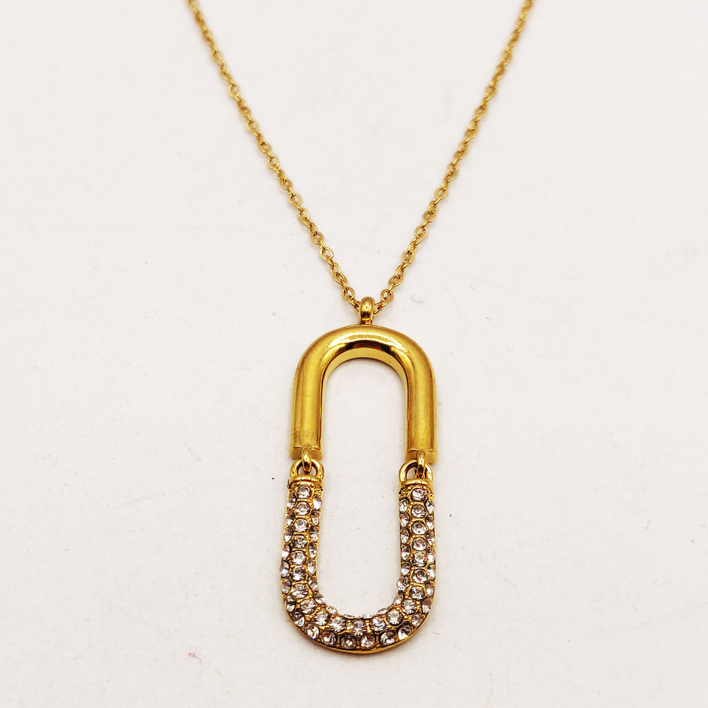 Collier Double U Luxe Cristaux