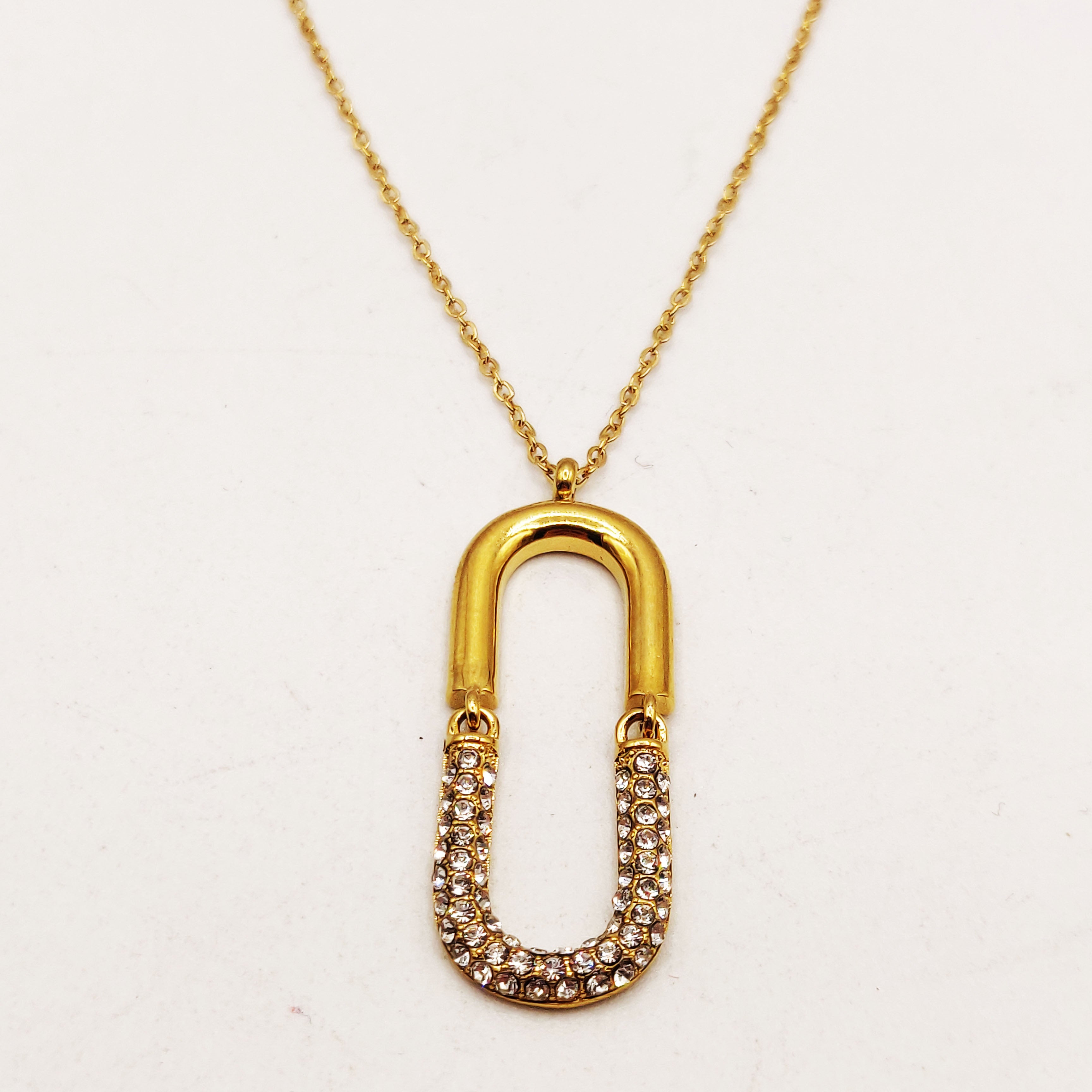 Collier Double U Luxe Cristaux