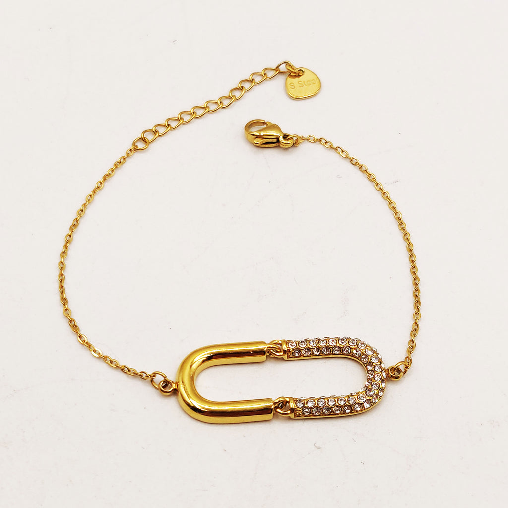 Bracelet Double U Luxe Cristaux