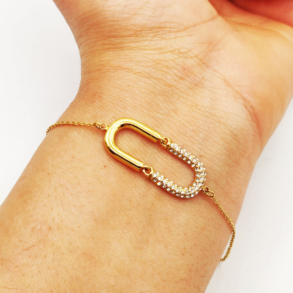 Bracelet Double U Luxe Cristaux