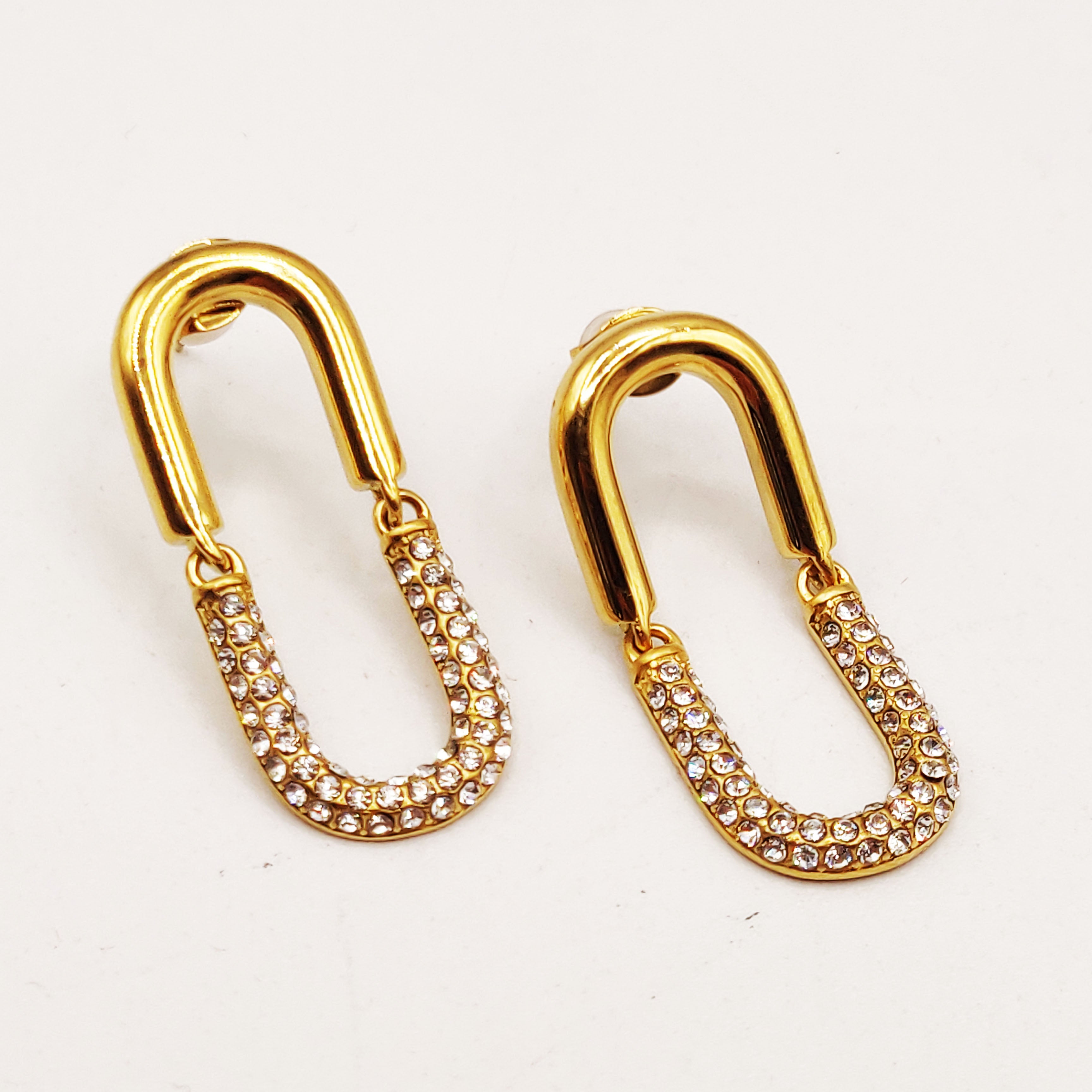 Boucles d'oreilles Double U Luxe Cristaux