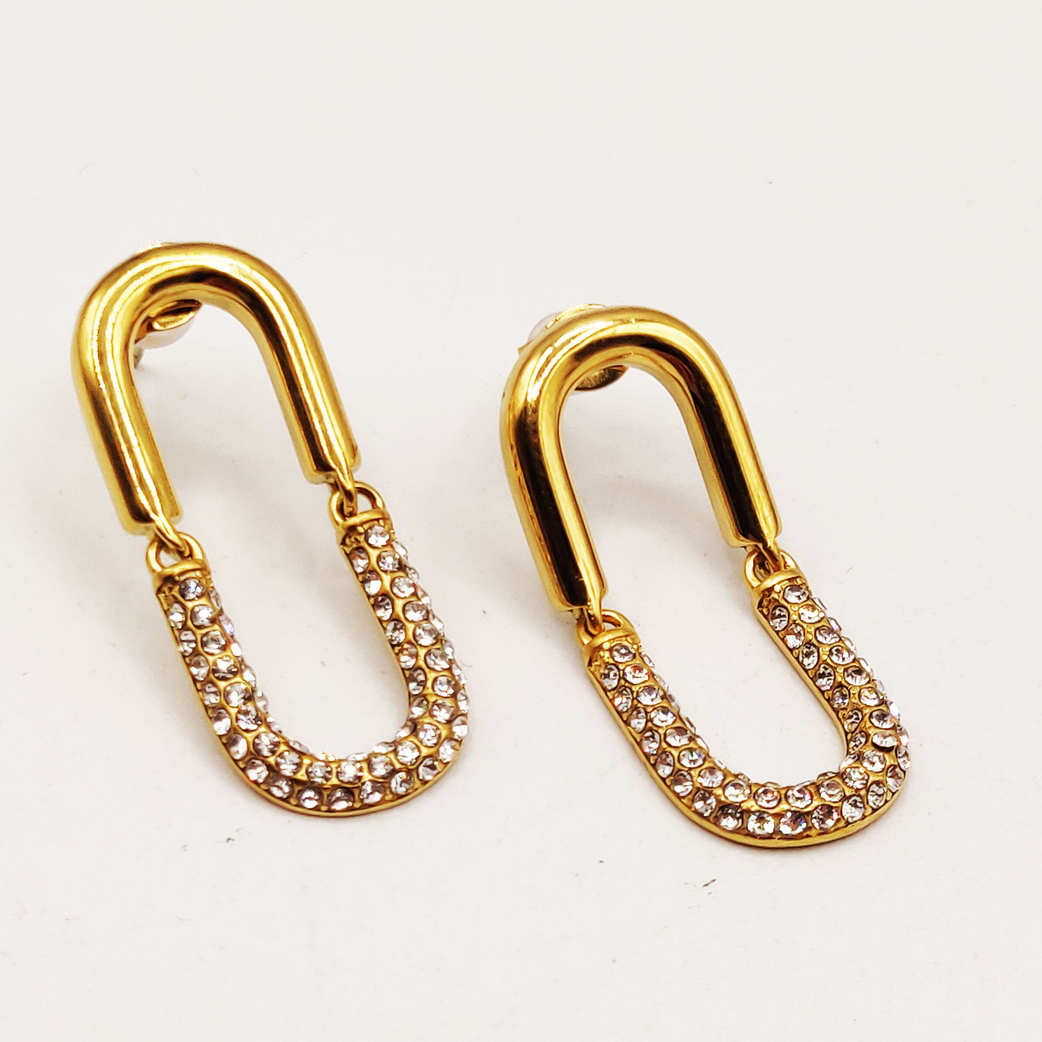 Boucles d'oreilles Double U Luxe Cristaux