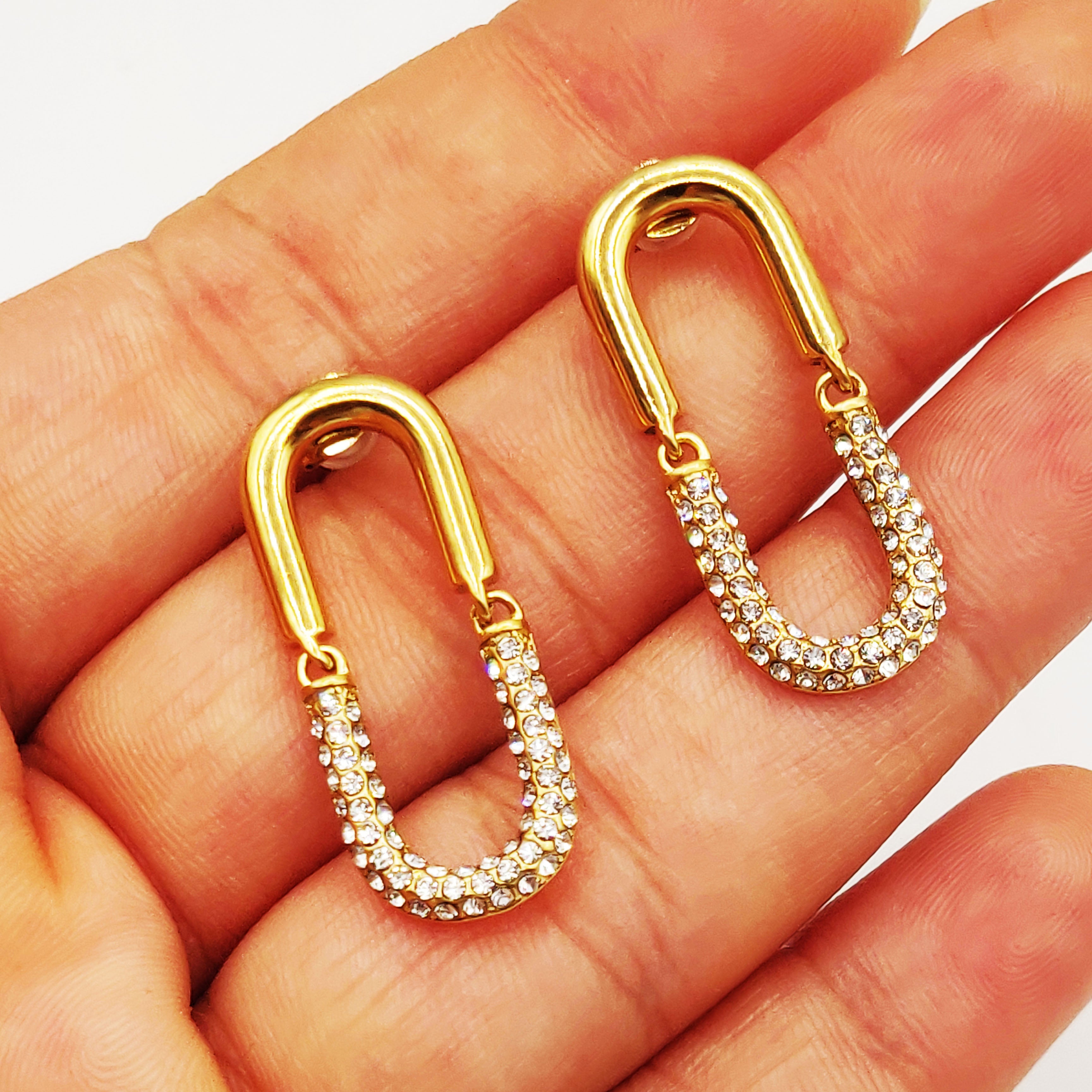Boucles d'oreilles Double U Luxe Cristaux