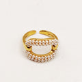 Bague Ovale Multi Perles d'imitation Blanches