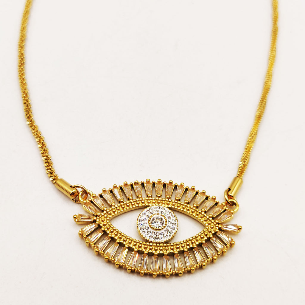 Collier Grand Oeil Tout en Cristaux Luxe