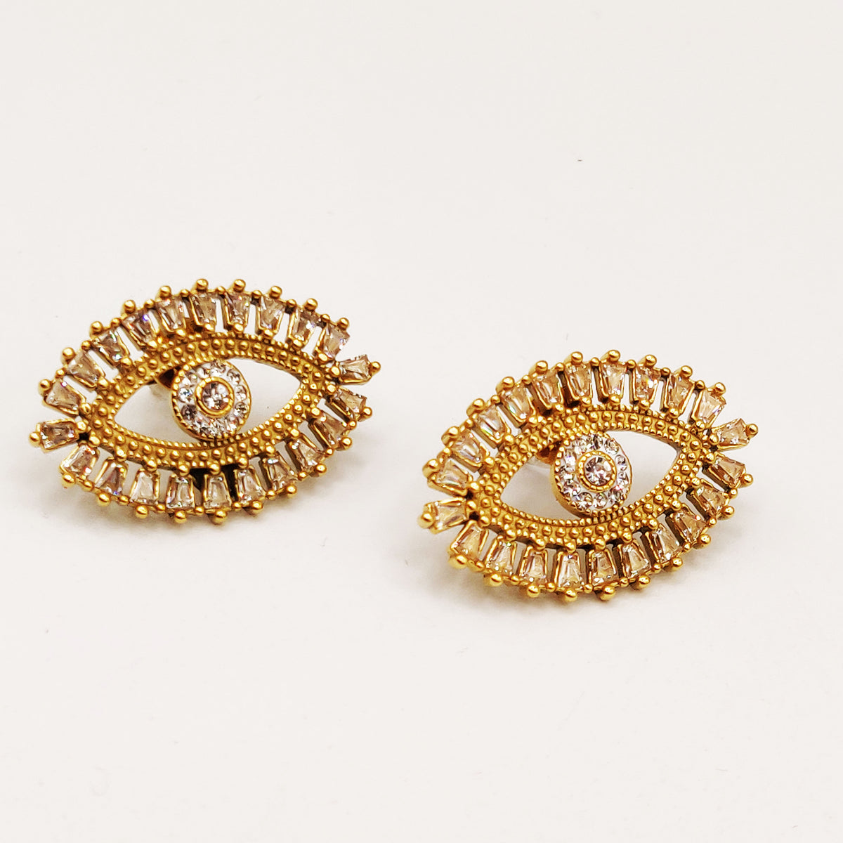 Boucles d'oreilles Grand Oeil Tout en Cristaux Luxe