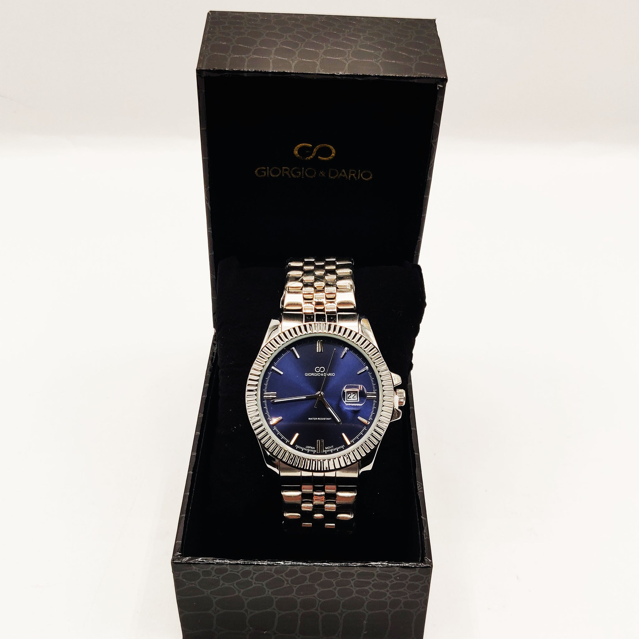 Montre Homme Giorgio & Dario EU6413 Bracelet Argenté Fond Bleu
