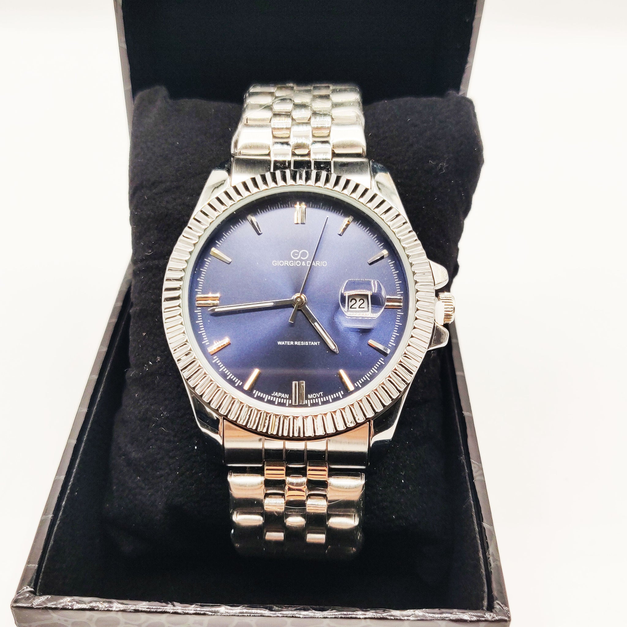 Montre Homme Giorgio & Dario EU6413 Bracelet Argenté Fond Bleu