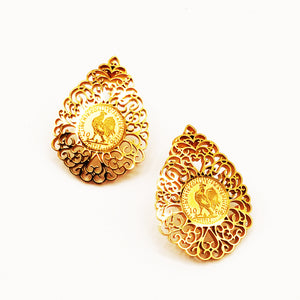 Boucles d'oreilles Torsade Goutte Orientale Louise Coq Luxe