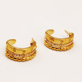 Boucles d'oreilles Cercle Multi Pics Luxe