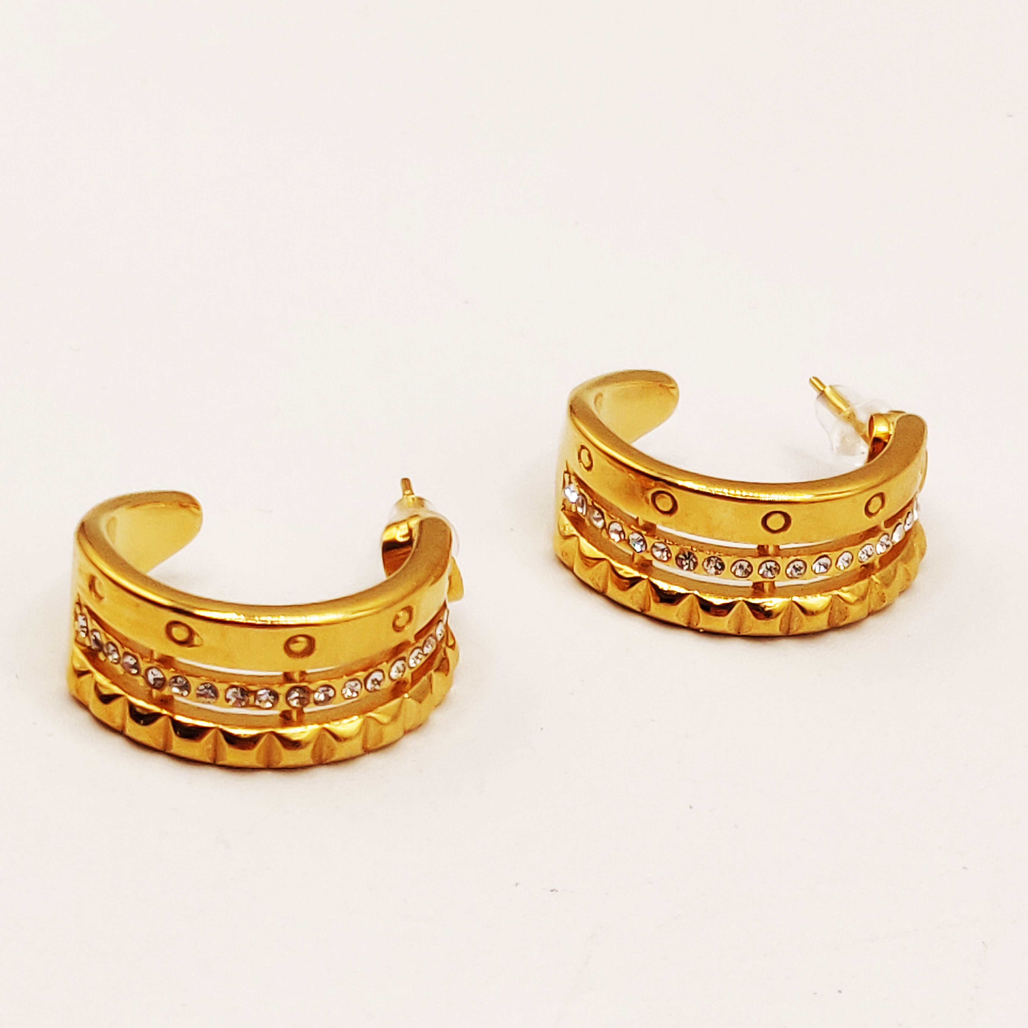 Boucles d'oreilles Cercle Multi Pics Luxe