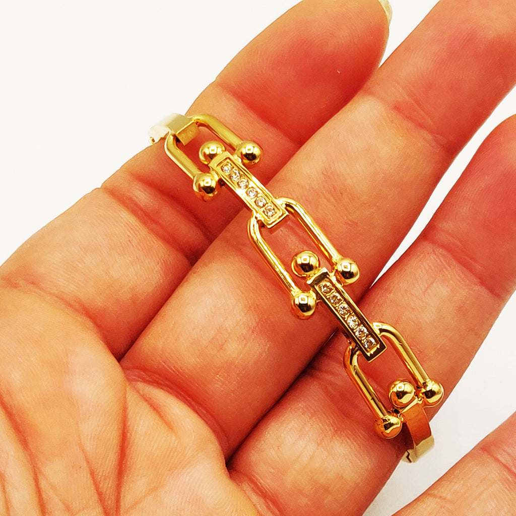 Bracelet Rigide T Luxe Cristaux