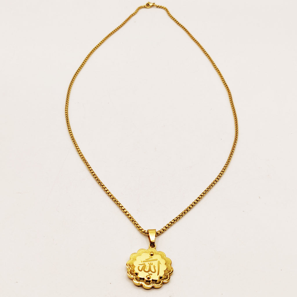 Collier Chaîne Cubique Pendentif Allah
