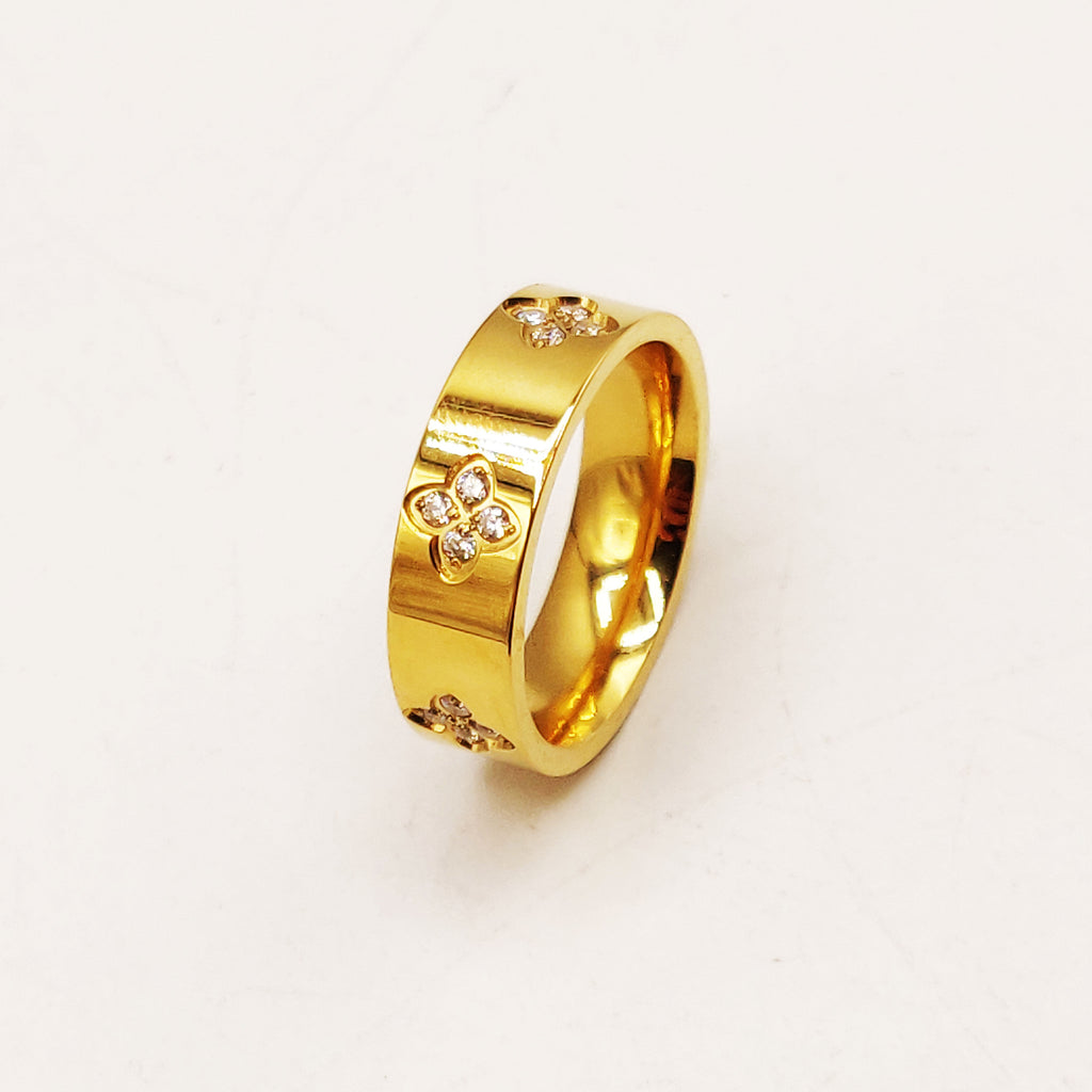 Bague Trèfles Cristaux Intégrés
