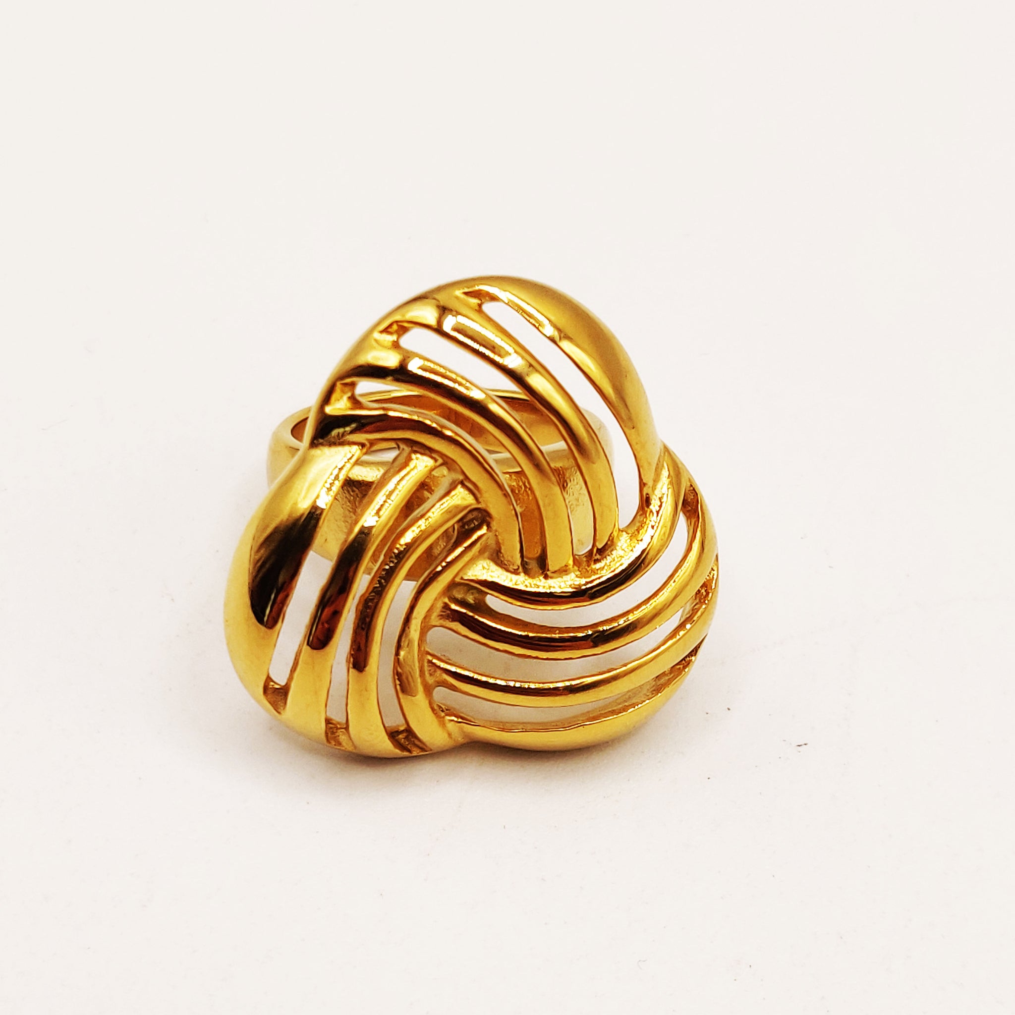 Grande Bague Multi Lignes Croisées Luxe