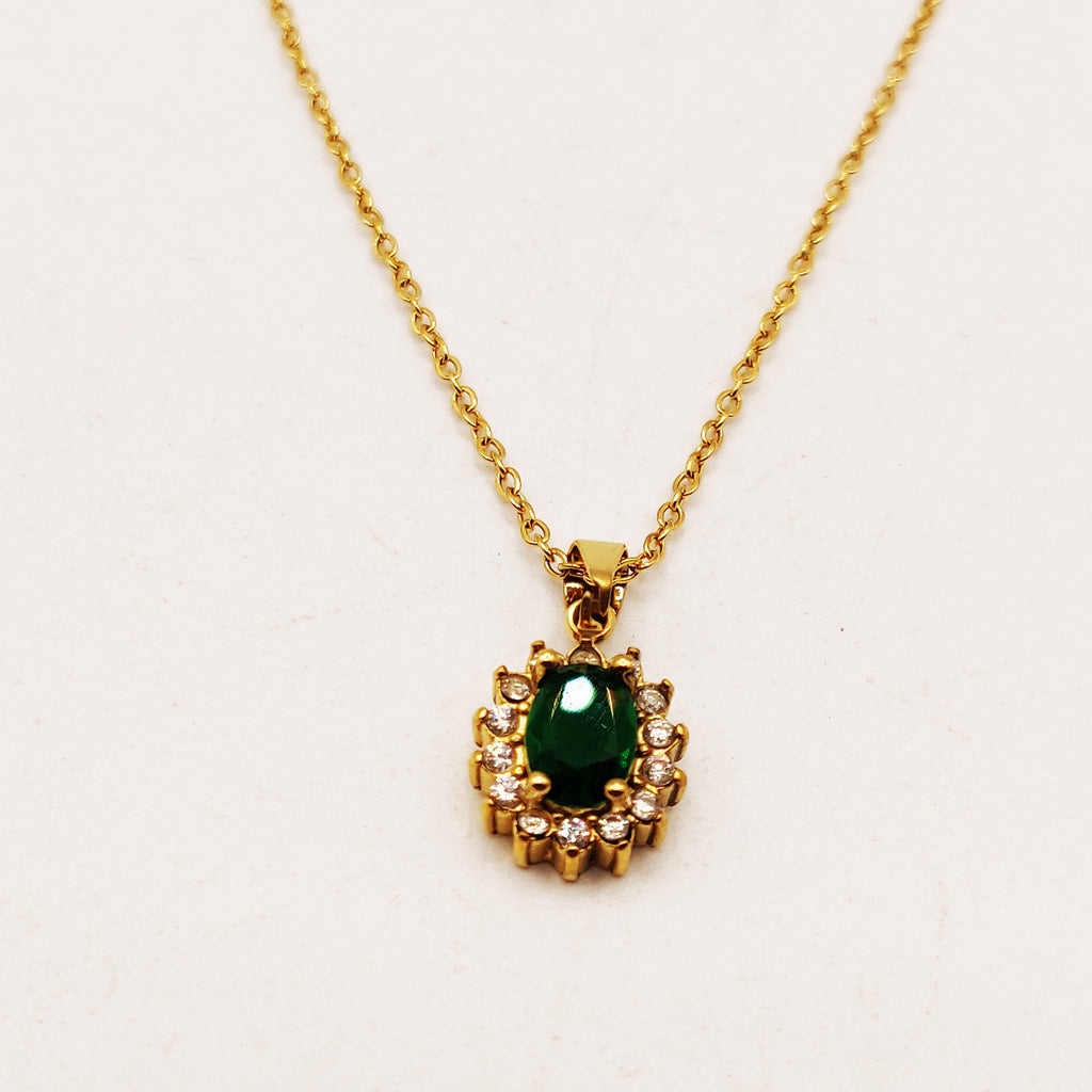 Collier Soleil Vert Tour Cristaux