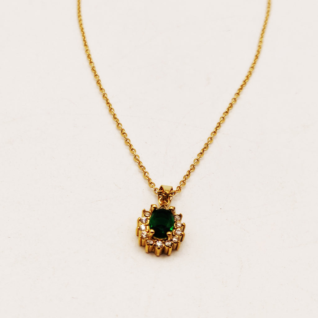 Collier Soleil Vert Tour Cristaux
