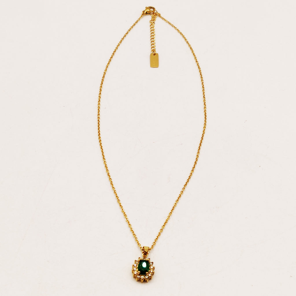 Collier Soleil Vert Tour Cristaux