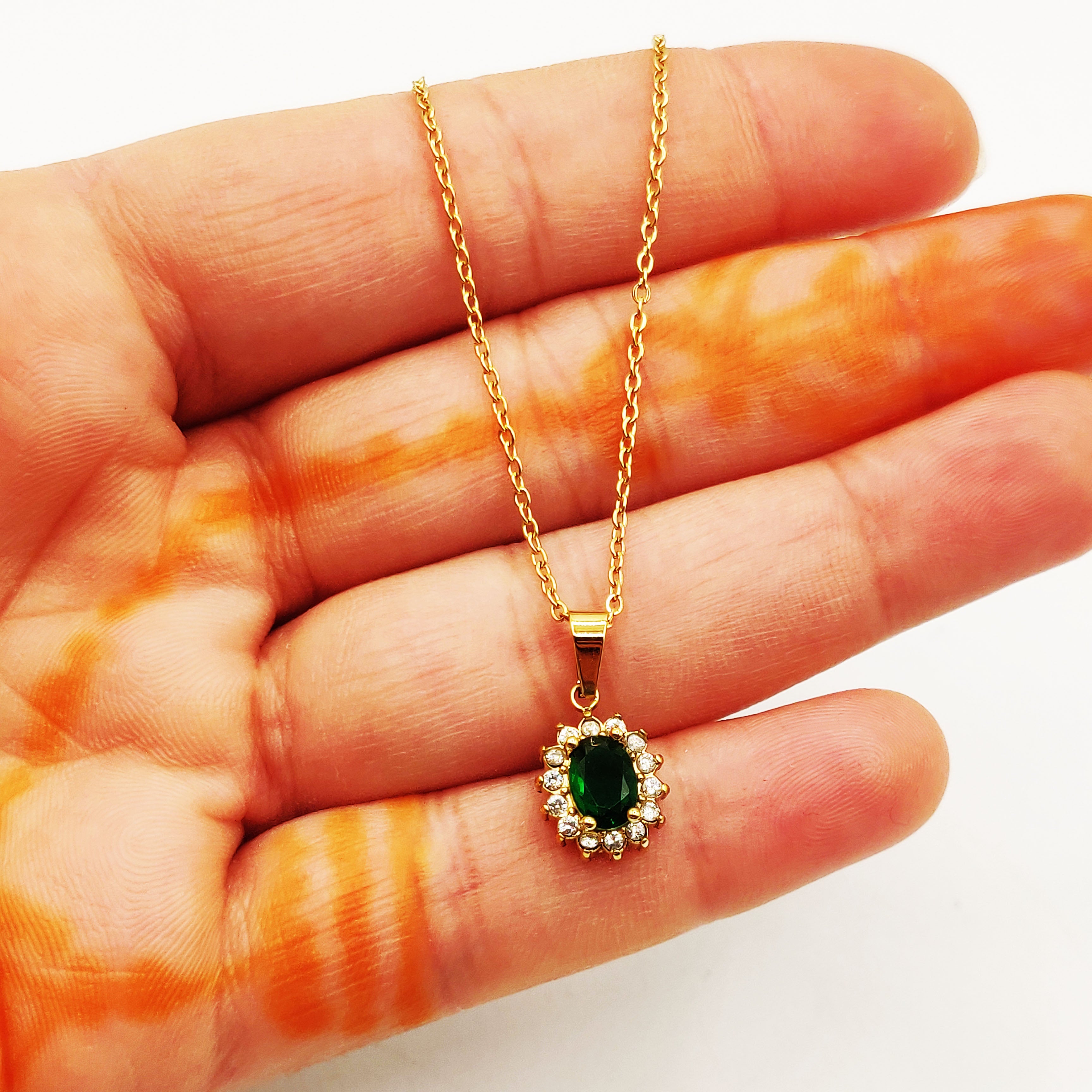 Collier Soleil Vert Tour Cristaux
