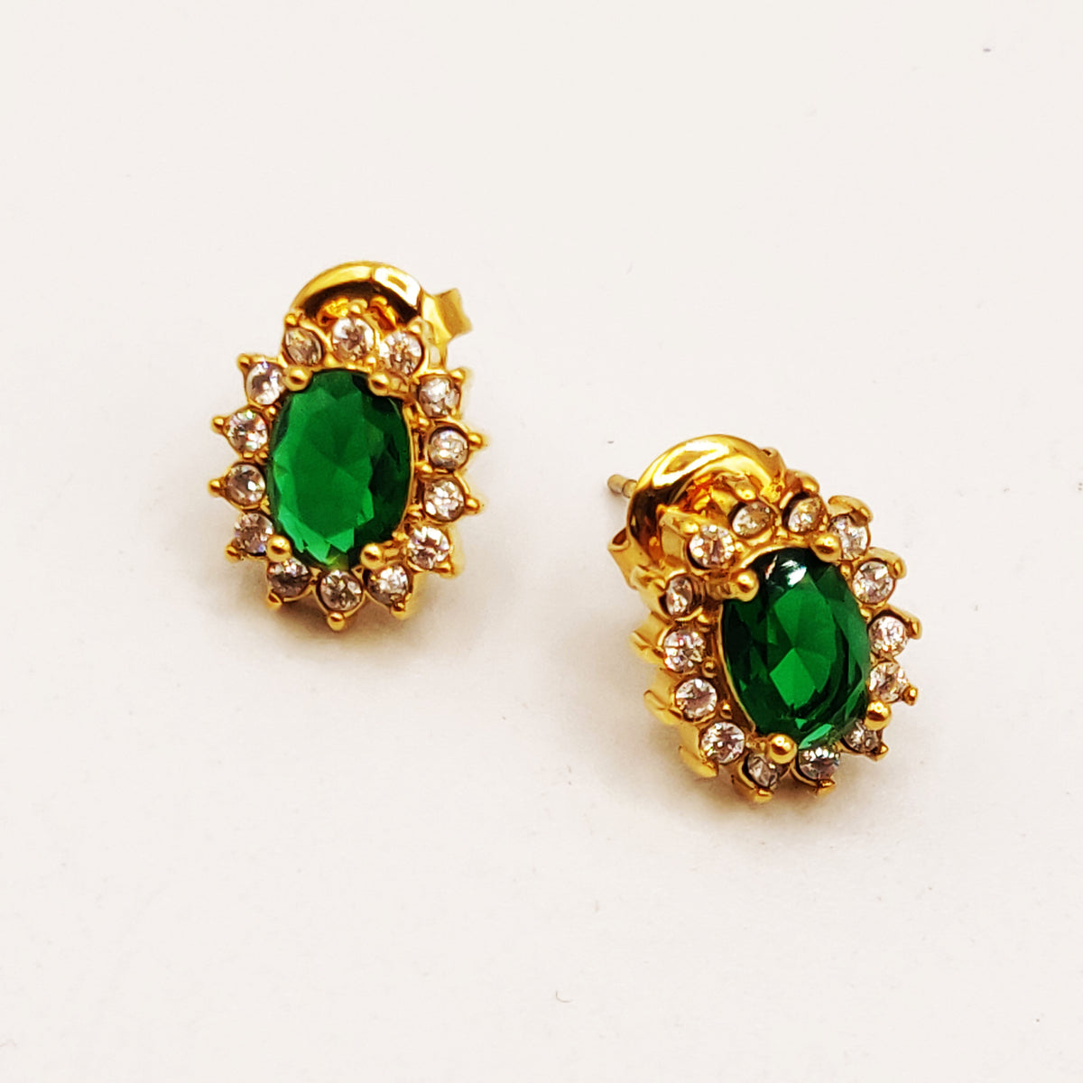 Boucles d'oreilles Soleil Vert Tour Cristaux