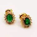 Boucles d'oreilles Soleil Vert Tour Cristaux