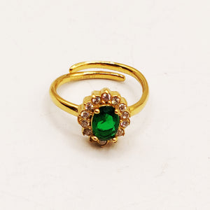 Bague Soleil Vert Tour Cristaux