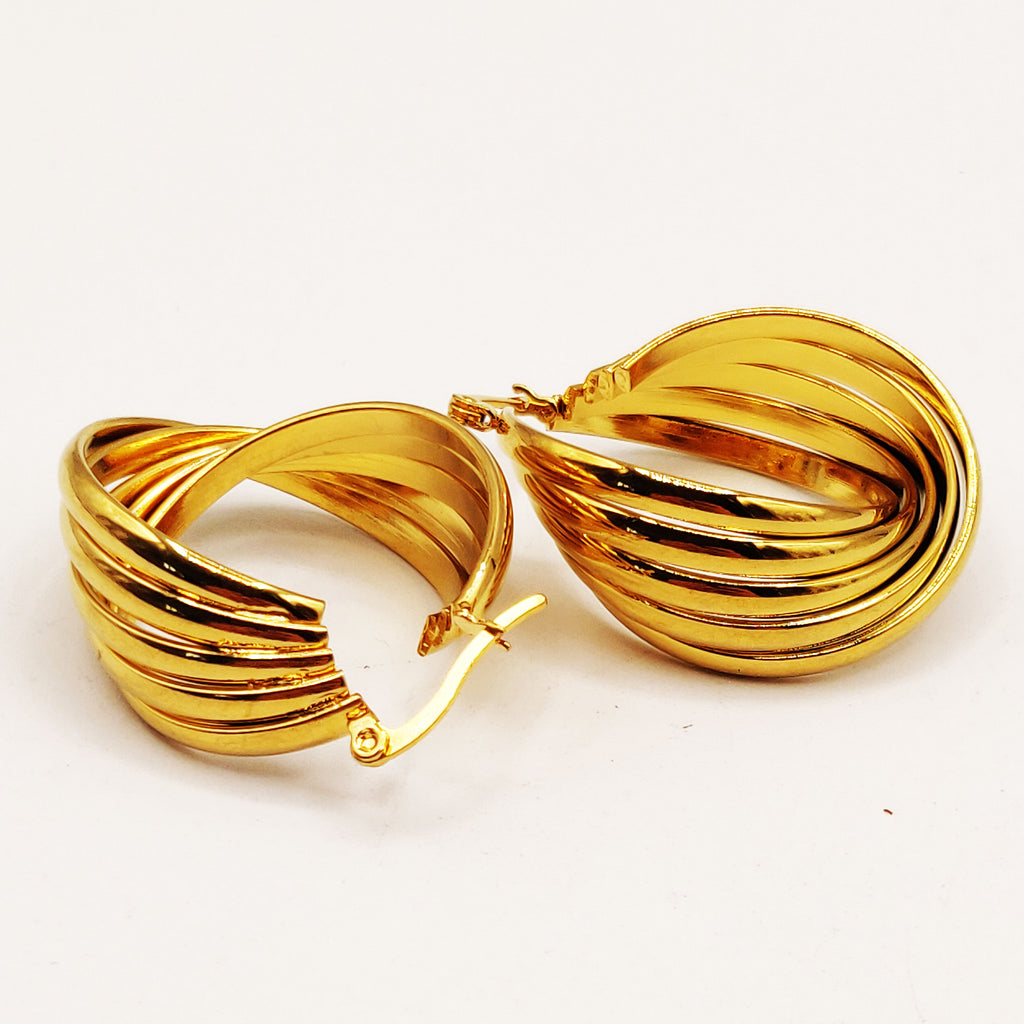 Boucles d'oreilles Multi Lignes Torsadées