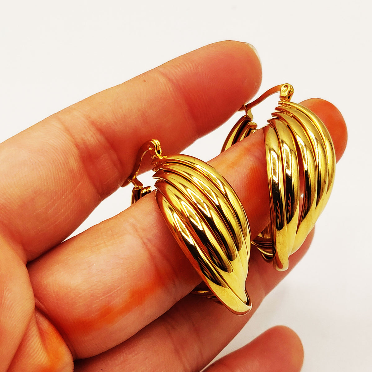 Boucles d'oreilles Multi Lignes Torsadées