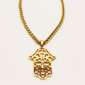 Collier Torsade Pendentif Grande Main de Fatma Orientale Luxe