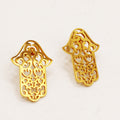 Boucles d'oreilles Torsade Pendentif Grande Main de Fatma Orientale Luxe
