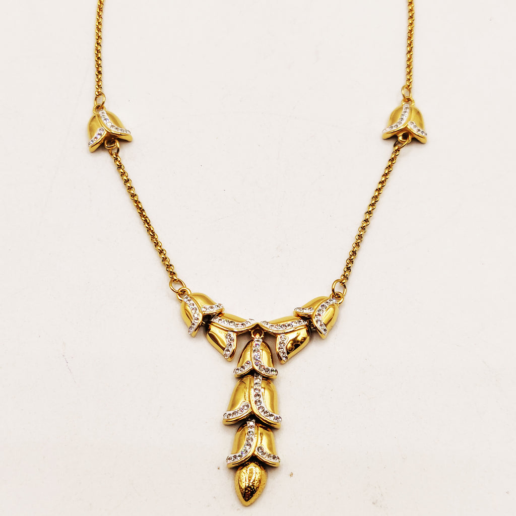 Collier Multi Feuillages Descendant Luxe