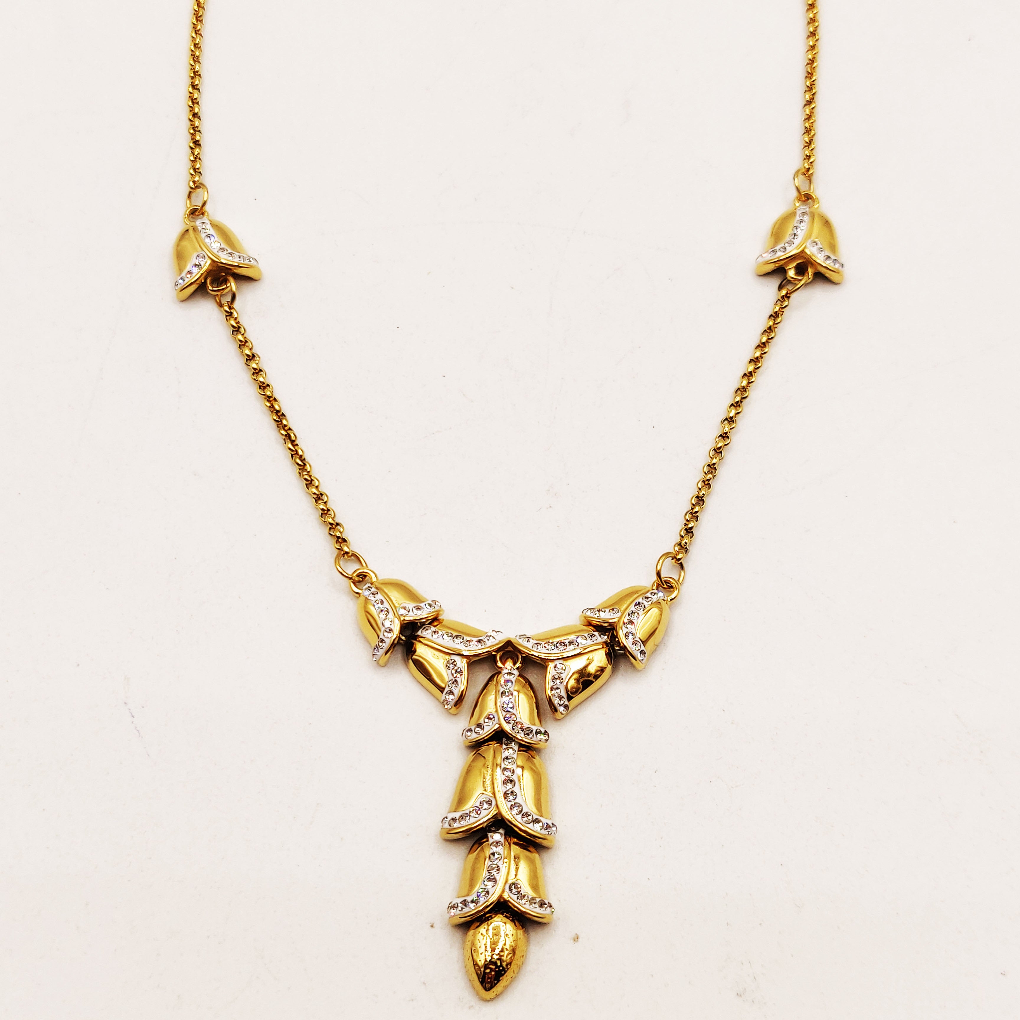 Collier Multi Feuillages Descendant Luxe
