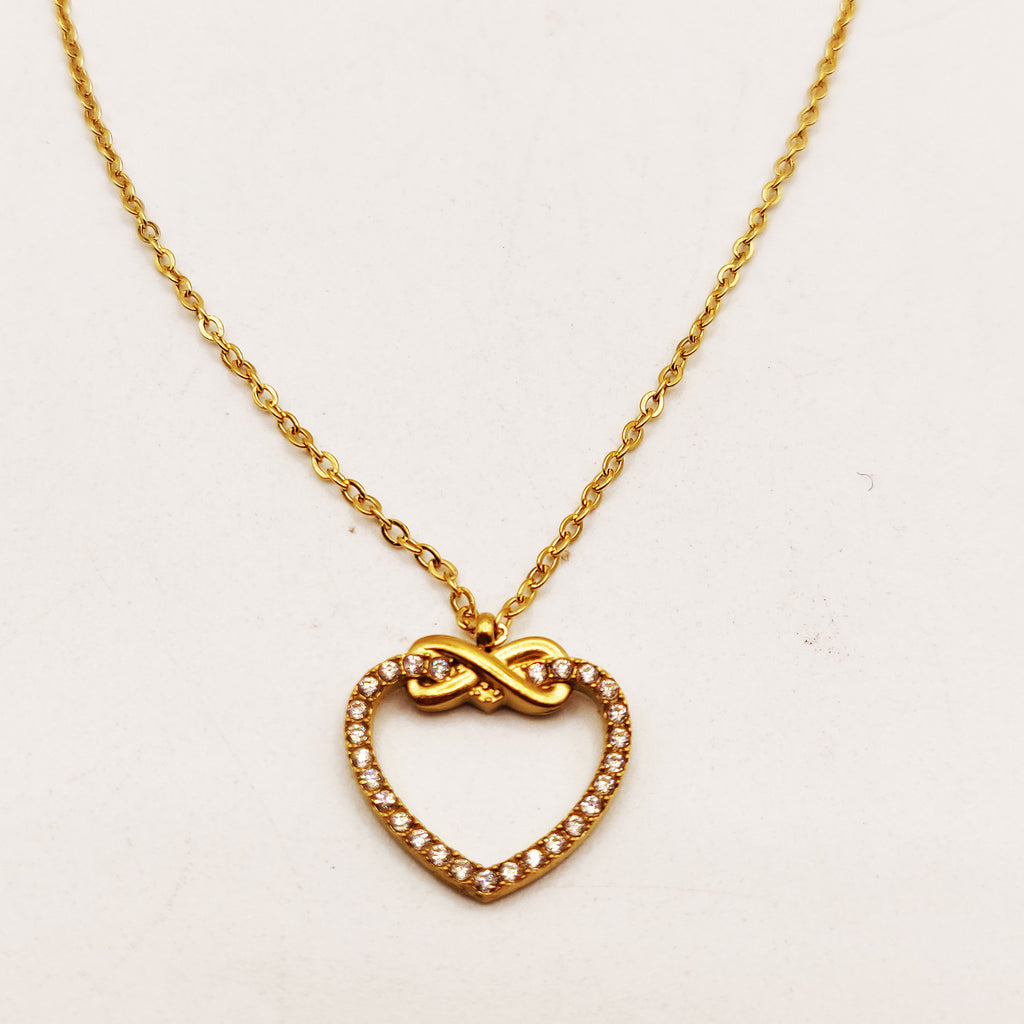 Collier Coeur Infinity Tour Cristaux