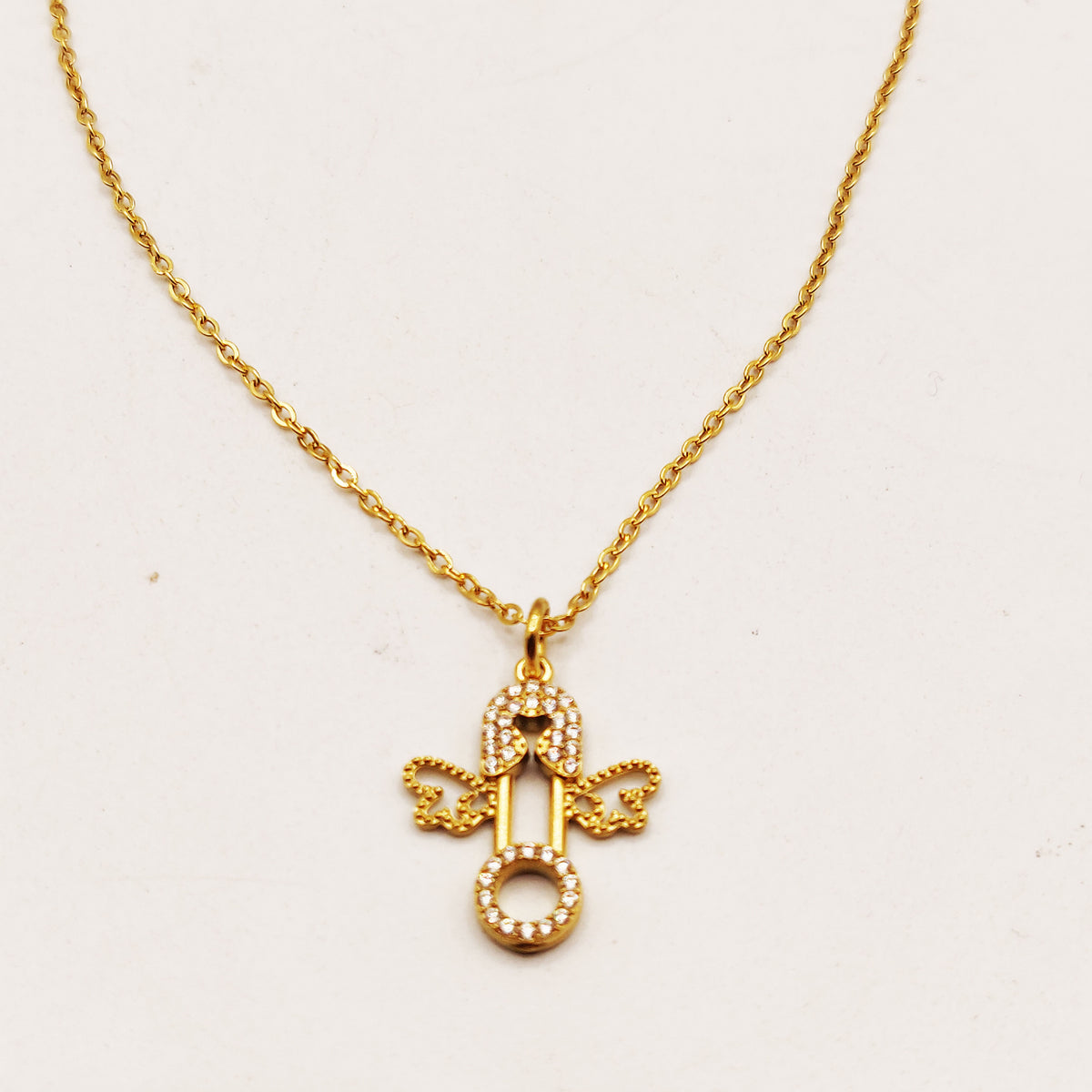 Collier Épingle Ailée Cristaux