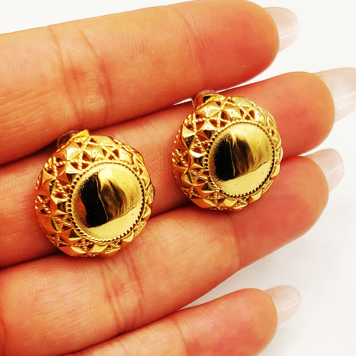 Boucles d'oreilles Torsade Rond Multi Pics Luxe