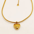 Collier Maille Rigide Coeur Bombé Luxe