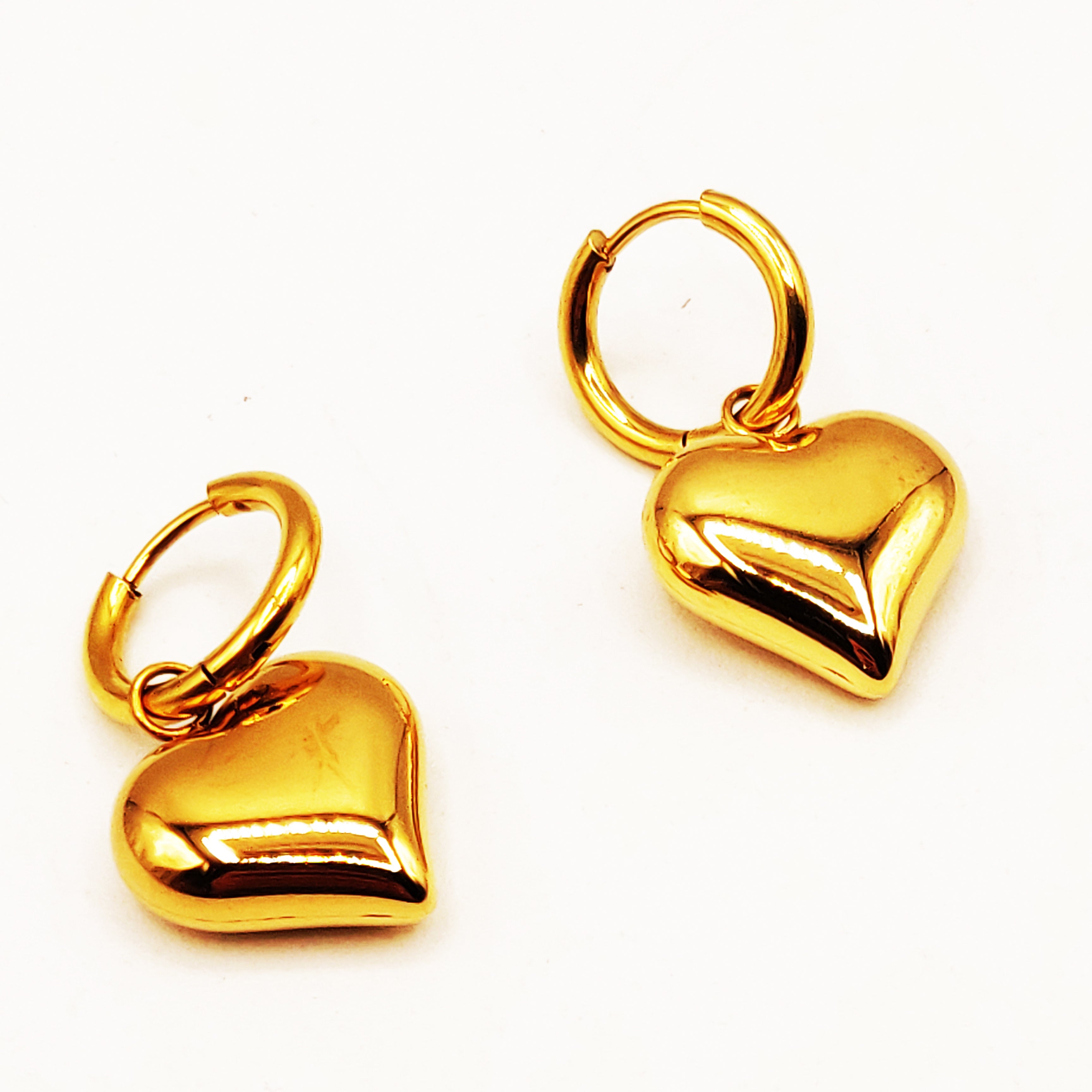 Boucles d'oreilles Coeur Bombé Luxe