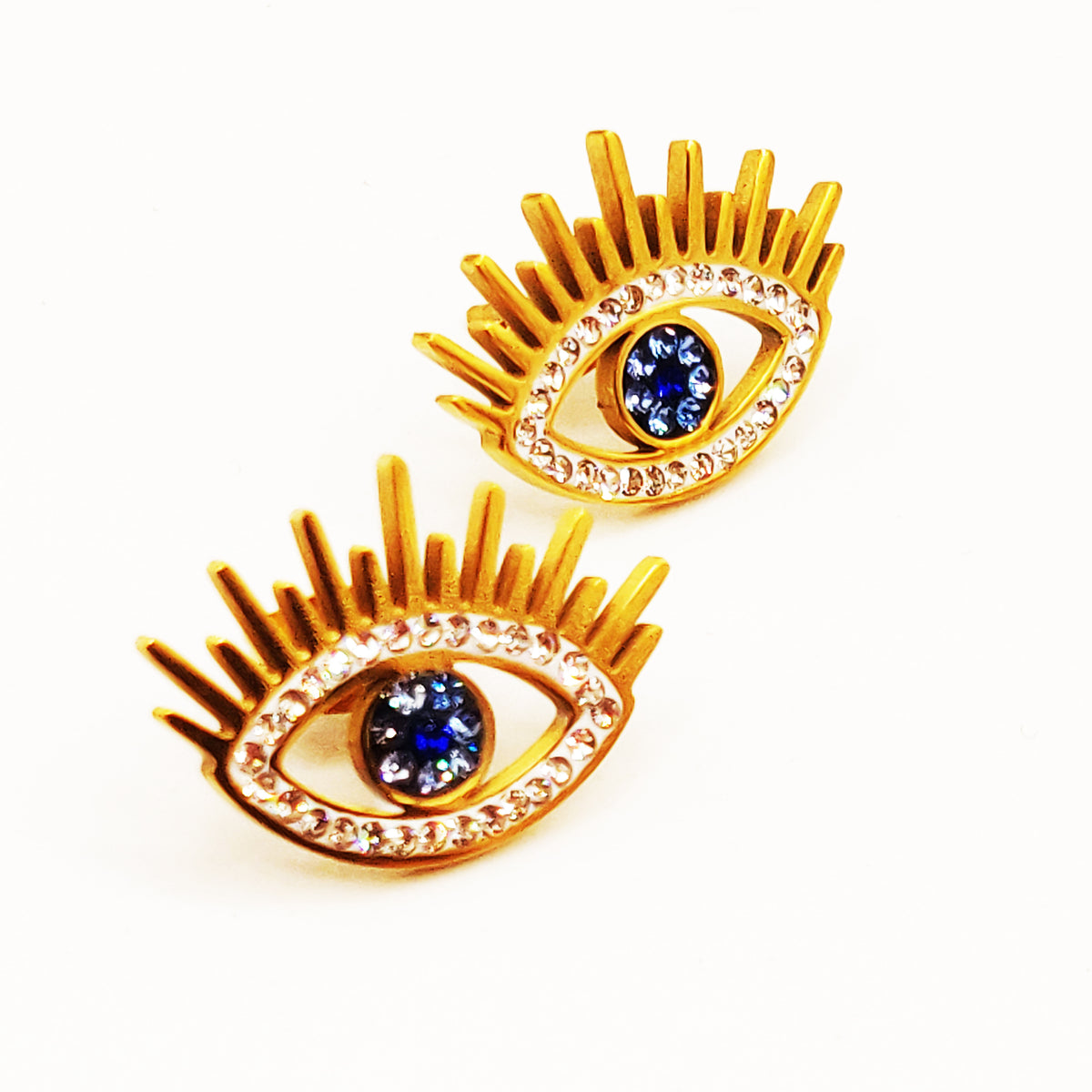 Boucles d'oreilles Oeil Bleu Luxe