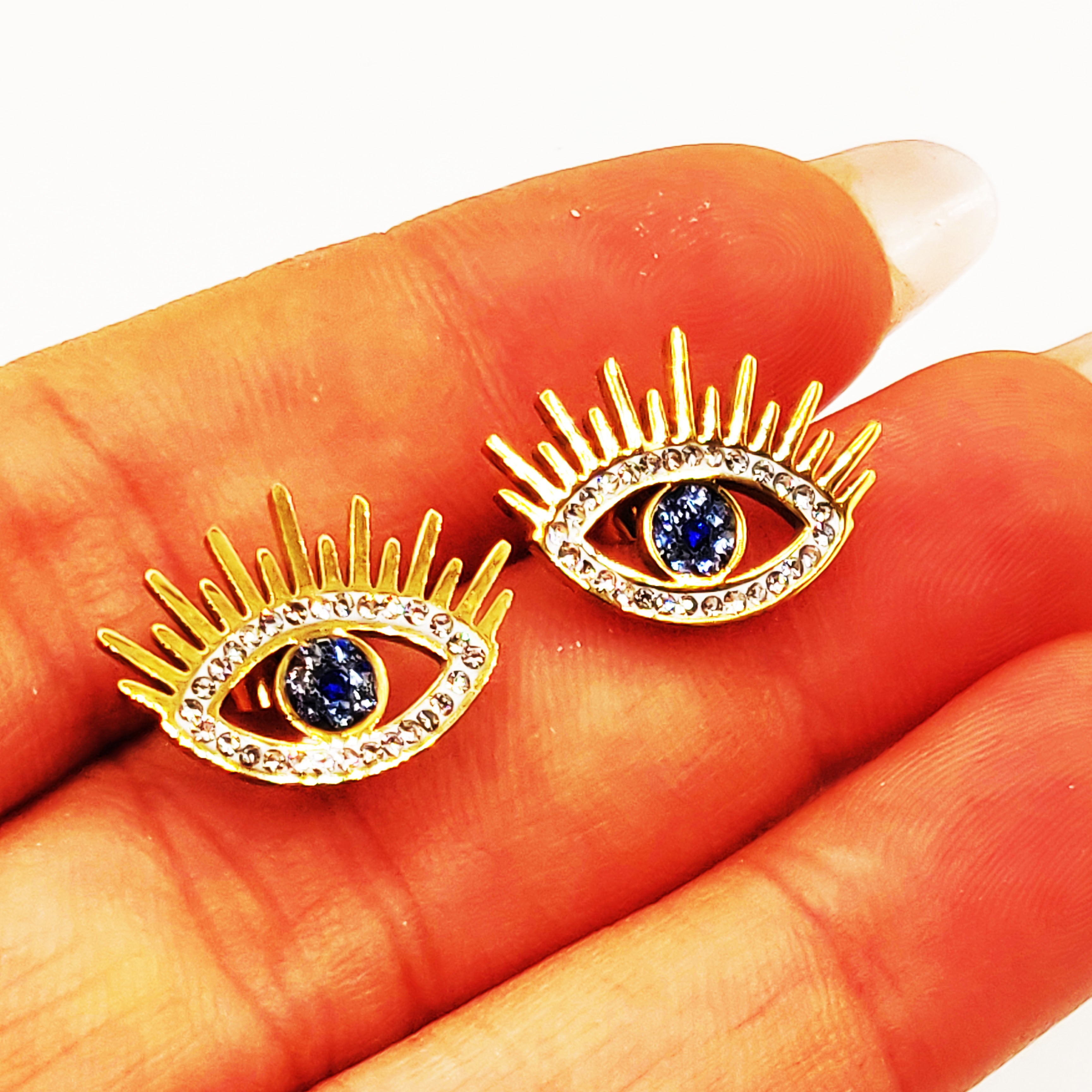 Boucles d'oreilles Oeil Bleu Luxe