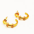Boucles d'oreilles Os Simple Cristaux