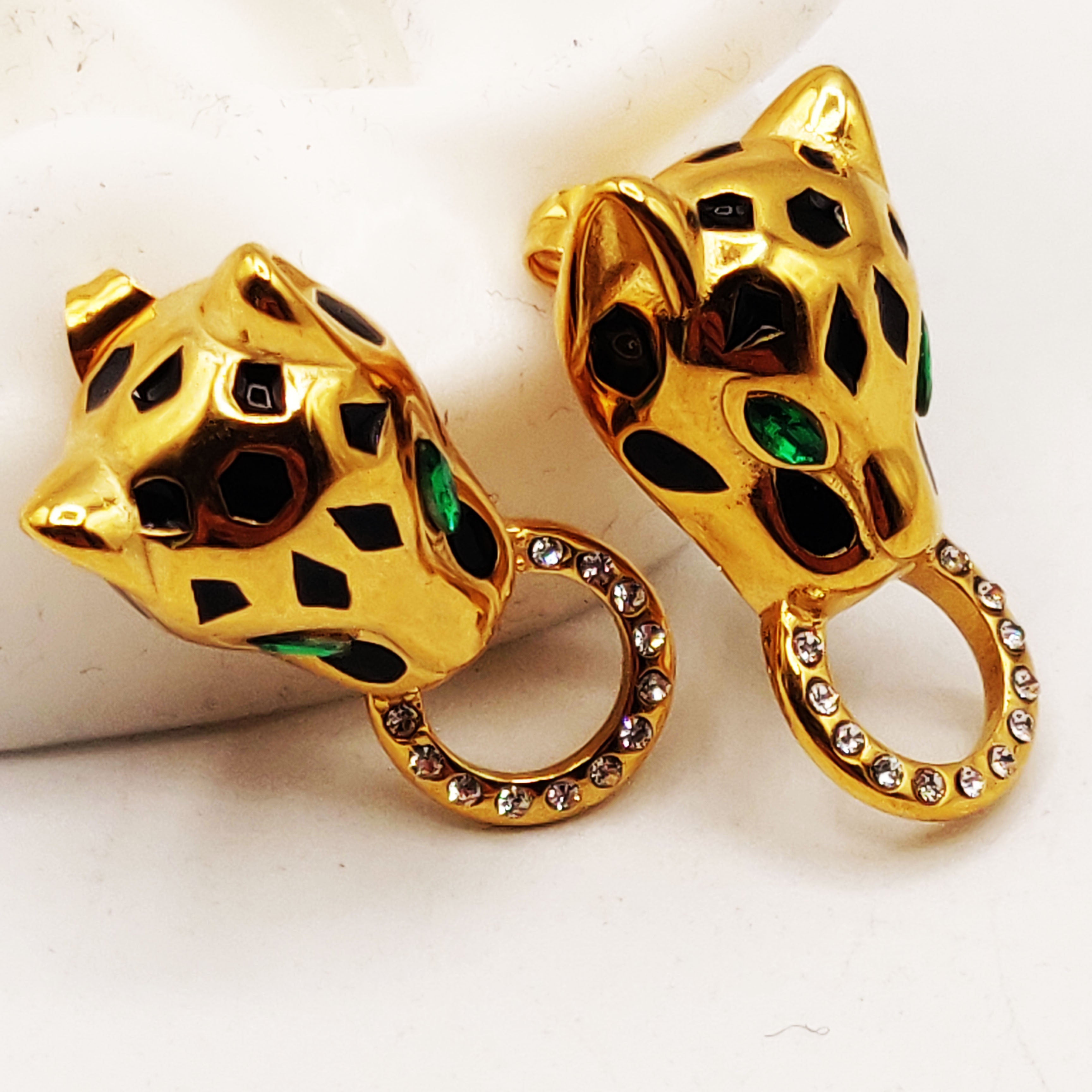 Boucles d'oreilles Torsade Tête Jaguar Anneau Luxe