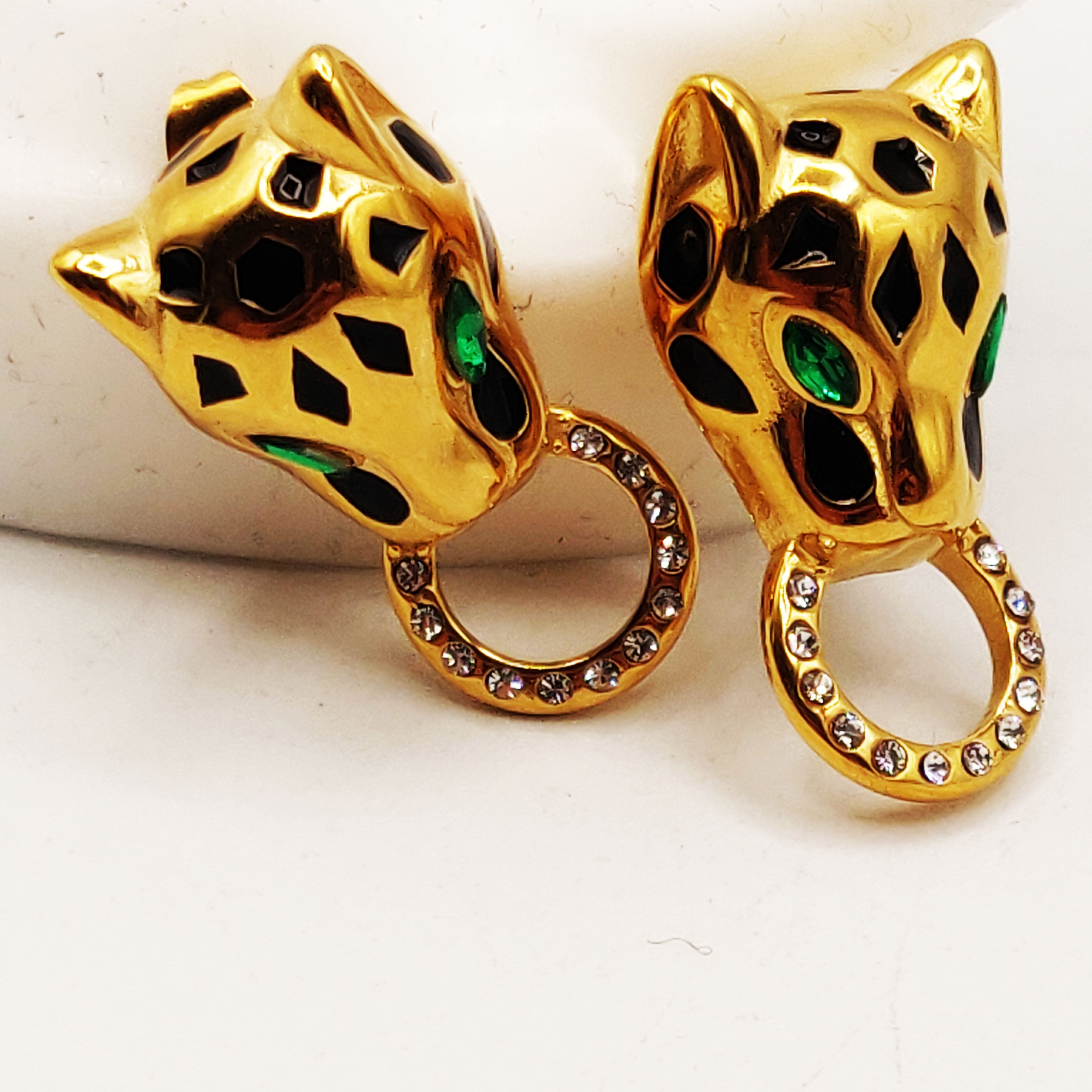 Boucles d'oreilles Torsade Tête Jaguar Anneau Luxe