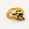 Bague Torsade Tête Jaguar Anneau Luxe