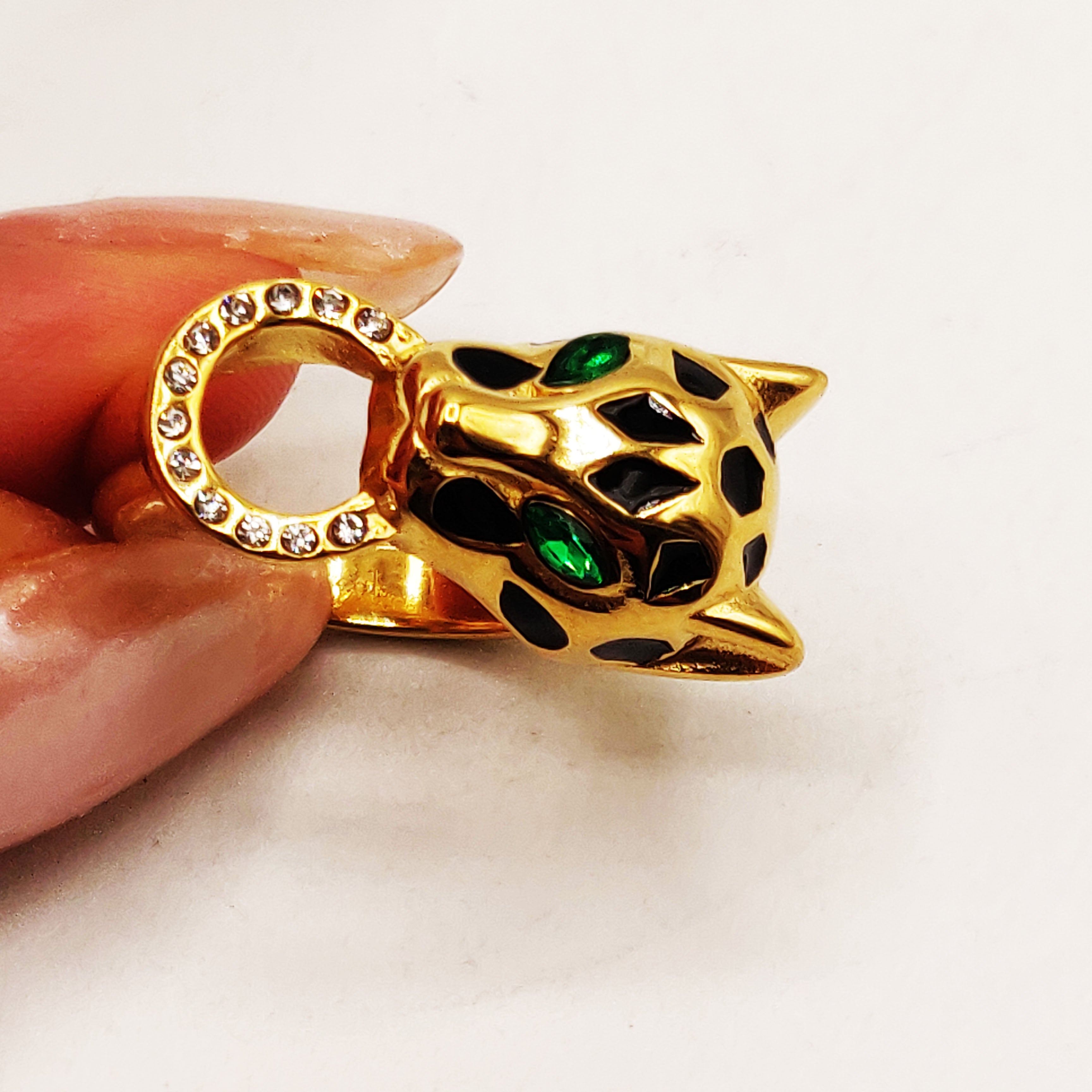 Bague Torsade Tête Jaguar Anneau Luxe