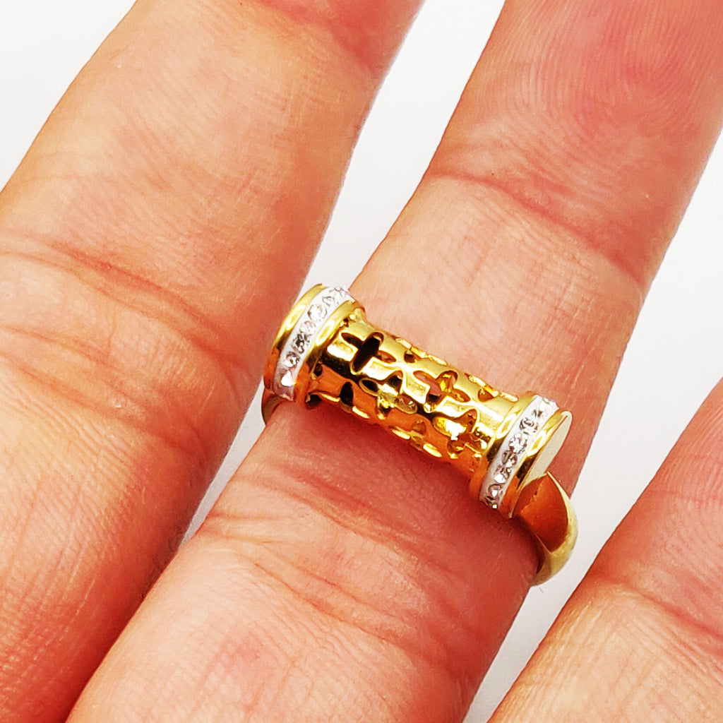 Bague Rouleau Motifs Trèfles Luxe