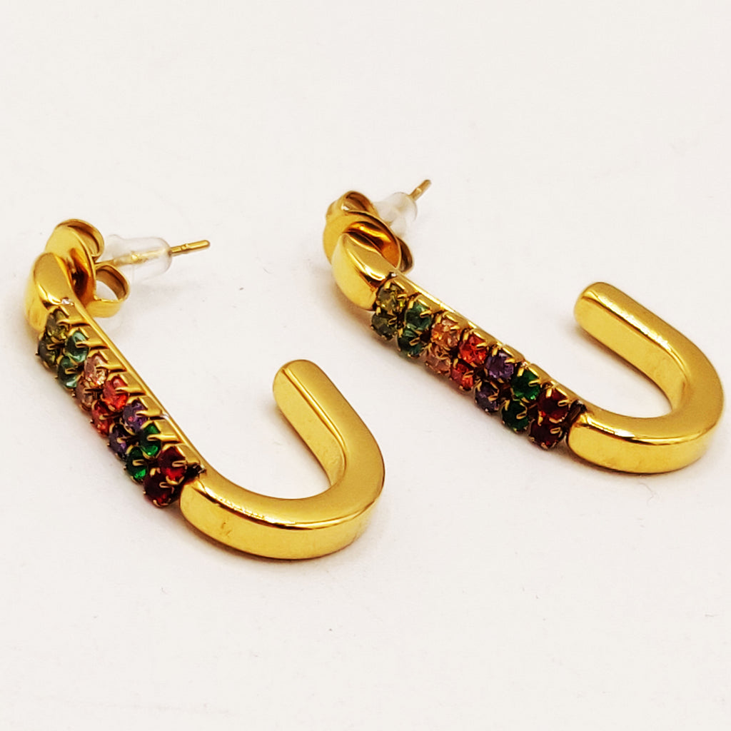 Boucles d'oreilles C Cristaux Multicolores