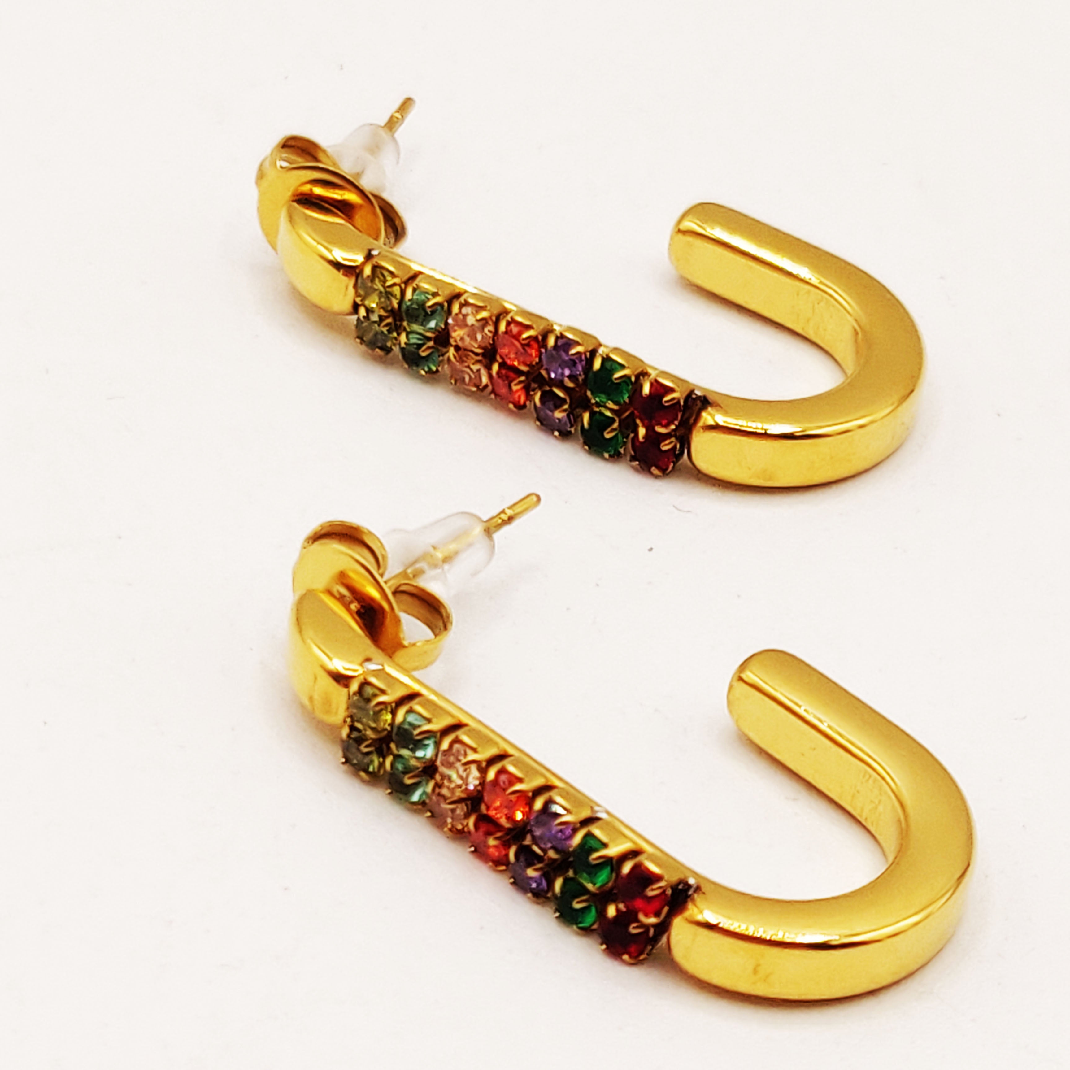 Boucles d'oreilles C Cristaux Multicolores