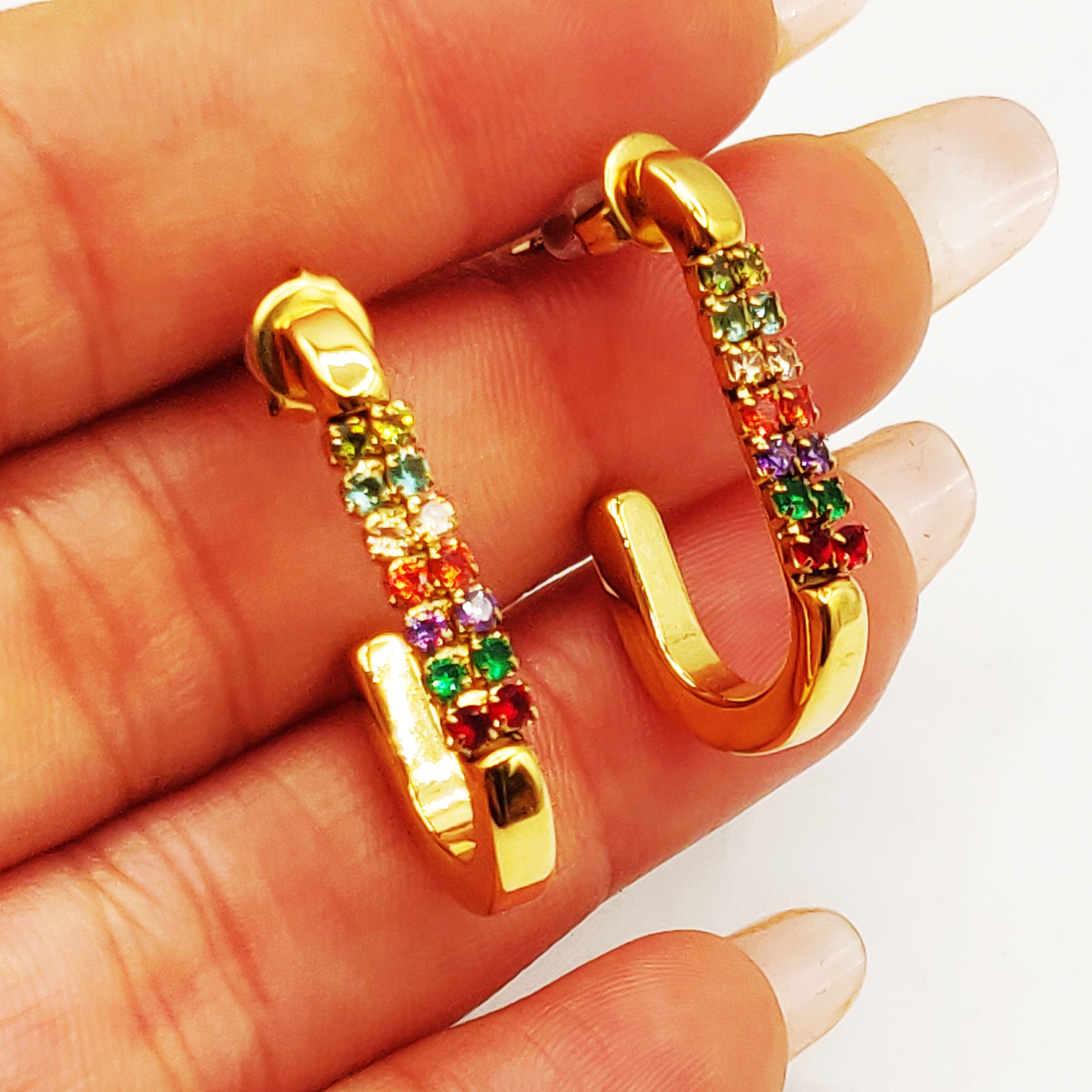Boucles d'oreilles C Cristaux Multicolores