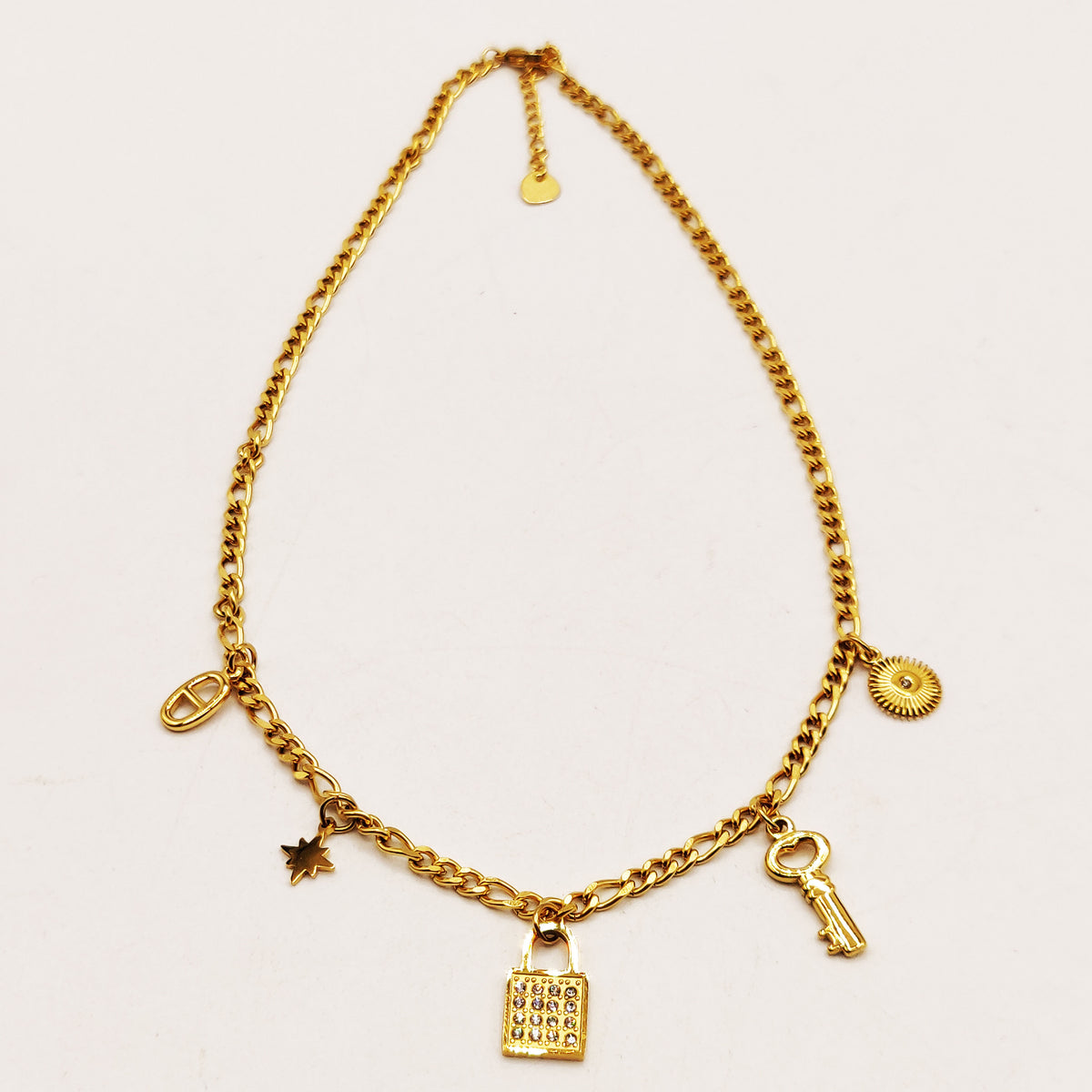 Collier Tresse Pendentifs Clé Cadenas H Luxe